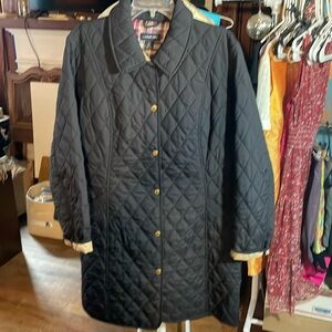 Lands' End Women's Size Large Quilted Jacket Dark Navy Blue